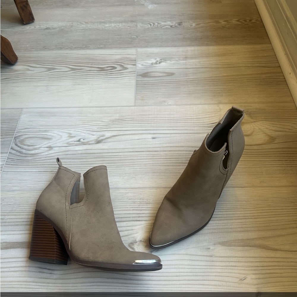 Soda Taupe Ankle Booties